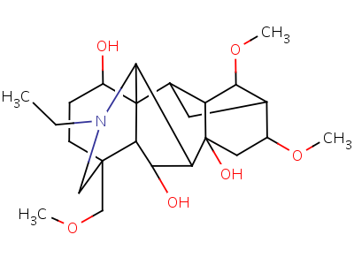 20-乙基-14alpha,16beta-二甲氧基-4-(甲氧基甲基)烏頭堿-1alpha,7,8-三醇結構式,63201-50-3結構式