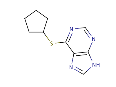 9H-purine,6-(cyclopentylthio)-Structure,6974-88-5Structure 9H-purine,6-(cyclopentylthio)- Structure,6974-88-5Structure