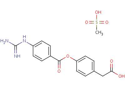 4-(4-胍基苯甲酰氧基)苯基乙酸結(jié)構(gòu)式,71079-09-9結(jié)構(gòu)式