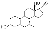 (3Alpha,14xi)-17-ethynyl-7-methylestr-5(10)-ene-3,17-diolStructure,100239-44-9Structure (3Alpha,14xi)-17-ethynyl-7-methylestr-5(10)-ene-3,17-diol Structure,100239-44-9Structure