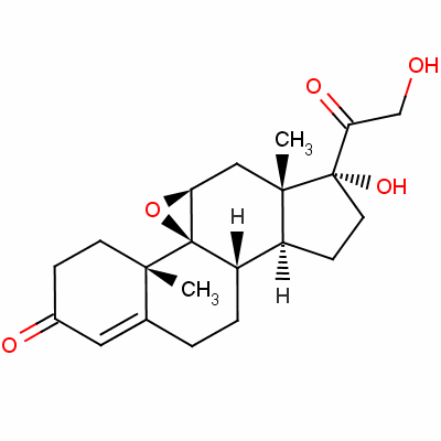 9Beta,11beta-epoxy-17,21-dihydroxypregn-4-ene-3,20-dioneStructure,10072-97-6Structure 9Beta,11beta-epoxy-17,21-dihydroxypregn-4-ene-3,20-dione Structure,10072-97-6Structure
