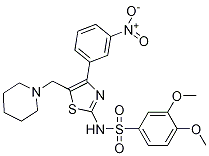 3,4-Dimethoxy-n-(4-(3-nitrophenyl)-5-(piperidin-1-ylmethyl)thiazol-2-yl)benzenesulfonamideStructure,1008119-83-2Structure 3,4-Dimethoxy-n-(4-(3-nitrophenyl)-5-(piperidin-1-ylmethyl)thiazol-2-yl)benzenesulfonamide Structure,1008119-83-2Structure