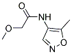 Acetamide, 2-methoxy-n-(5-methyl-4-isoxazolyl)-(9ci)Structure,103747-72-4Structure Acetamide, 2-methoxy-n-(5-methyl-4-isoxazolyl)-(9ci) Structure,103747-72-4Structure