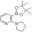 Pyridine, 2-(1-pyrrolidinyl)-3-(4,4,5,5-tetramethyl-1,3,2-dioxaborolan-2-yl)-Structure,1073354-41-2Structure Pyridine, 2-(1-pyrrolidinyl)-3-(4,4,5,5-tetramethyl-1,3,2-dioxaborolan-2-yl)- Structure,1073354-41-2Structure