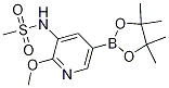 N-[2-甲氧基-5-(4,4,5,5-四甲基-1,3,2-二噁硼烷-2-基)-3-吡啶]-甲烷磺酰胺結(jié)構(gòu)式_1083326-75-3結(jié)構(gòu)式