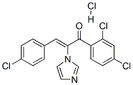 2-Propen-1-one, 3-(4-chlorophenyl)-1-(2,4-dichlorophenyl)-2-(1h-imidazol-1-yl)-, monohydrochloride (9ci)Structure,110232-91-2Structure 2-Propen-1-one, 3-(4-chlorophenyl)-1-(2,4-dichlorophenyl)-2-(1h-imidazol-1-yl)-, monohydrochloride (9ci) Structure,110232-91-2Structure
