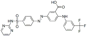 Benzoic acid, 5-[[4-[(2-pyrimidinylamino)sulfonyl]phenyl]azo]-2-[[3-(trifluoromethyl)phenyl]amino]-(9ci) Structure,110679-67-9Structure