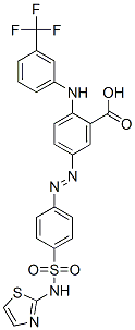 Benzoic acid, 5-[[4-[(2-thiazolylamino)sulfonyl]phenyl]azo]-2-[[3-(trifluoromethyl)phenyl]amino]-(9ci) Structure,110679-68-0Structure