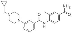 N-(4-carbamoyl-2-methylphenyl)-2-(4-(cyclopropylmethyl)piperazin-1-yl)isonicotinamideStructure,1131605-00-9Structure N-(4-carbamoyl-2-methylphenyl)-2-(4-(cyclopropylmethyl)piperazin-1-yl)isonicotinamide Structure,1131605-00-9Structure