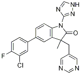 5-(3-Chloro-4-fluorophenyl)-3-methyl-3-(pyrimidin-5-ylmethyl)-1-(1h-1,2,4-triazol-3-yl)indolin-2-oneStructure,1141080-15-0Structure 5-(3-Chloro-4-fluorophenyl)-3-methyl-3-(pyrimidin-5-ylmethyl)-1-(1h-1,2,4-triazol-3-yl)indolin-2-one Structure,1141080-15-0Structure