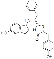 1H-imidazo[1,2-a]indeno[1,2-e]pyrazin-1-one, 5,5a,10,10a-tetrahydro-8-hydroxy-2-[(4-hydroxyphenyl)methyl]-4-(phenylmethyl)- Structure,114540-25-9Structure