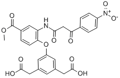 3-[2-(4-硝基苯甲?；?乙酰氨基]-4-[3,5-二羧基甲基)-苯氧基]-苯甲酸甲酯結(jié)構(gòu)式_116933-03-0結(jié)構(gòu)式