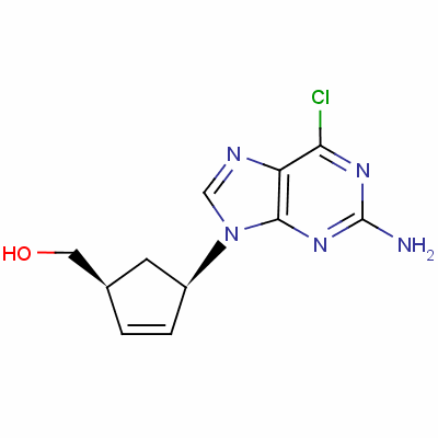 (-)-(1S,4r)-4-(2’-amino-6’-chloro-9’h-purin-9’-yl)cyclopent-2-enylmethanolStructure,118237-87-9Structure (-)-(1S,4r)-4-(2’-amino-6’-chloro-9’h-purin-9’-yl)cyclopent-2-enylmethanol Structure,118237-87-9Structure