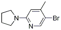 5-Bromo-4-methyl-2-(pyrrolidin-1-yl)pyridineStructure,1187385-95-0Structure 5-Bromo-4-methyl-2-(pyrrolidin-1-yl)pyridine Structure,1187385-95-0Structure