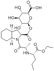 6-[({(3aS,7aS)-1-[(2S)-2-{[(2S)-1-乙氧基-1-氧代-2-戊烷基]氨基}丙酰]八氫-1H-吲哚-2-基}羰基)氧基]-3,4,5-三羥基四氫-2H-吡喃-2-羧酸結構式_120398-66-5結構式