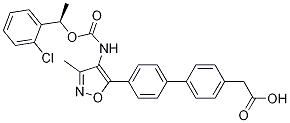 [1,1’-Biphenyl]-4-acetic acid, 4’-[4-[[[(1r)-1-(2-chlorophenyl)ethoxy]carbonyl]amino]-3-methyl-5-isoxazolyl]- Structure,1228690-19-4Structure