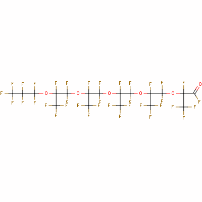 Perfluoro-2,5,8,11,14-pentamethyl-3,6,9,12,15-pentaoxaoctadecanoyl fluorideStructure,13252-15-8Structure Perfluoro-2,5,8,11,14-pentamethyl-3,6,9,12,15-pentaoxaoctadecanoyl fluoride Structure,13252-15-8Structure