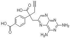 6-Pteridinepropanoic acid, 2,4-diamino-.alpha.-(4-carboxyphenyl)-.alpha.-2-propyn-1-yl-Structure,146464-92-8Structure 6-Pteridinepropanoic acid, 2,4-diamino-.alpha.-(4-carboxyphenyl)-.alpha.-2-propyn-1-yl- Structure,146464-92-8Structure