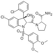 (2S)-1-[[(2r,3s)-5-氯-3-(2-氯苯基)-1-[(3,4-二甲氧基苯基)磺酰基]-2,3-二氫-3-羥基-1H-吲哚-2-基]羰基]-2-吡咯烷羧酰胺結(jié)構(gòu)式_150375-75-0結(jié)構(gòu)式