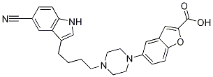 5-(4-(4-(5-Cyano-1h-indol-3-yl)butyl)piperazin-1-yl)benzofuran-2-carboxylicacidStructure,163521-19-5Structure 5-(4-(4-(5-Cyano-1h-indol-3-yl)butyl)piperazin-1-yl)benzofuran-2-carboxylicacid Structure,163521-19-5Structure