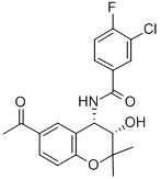 N-((3s,4s)-6-乙?；?3-羥基-2,2-二甲基苯并二氫吡喃-4-基)-3-氯-4-氟苯甲酰胺結(jié)構(gòu)式_175013-84-0結(jié)構(gòu)式