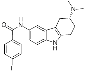 N-[(3R)-3-(二甲基氨基)-2,3,4,9-四氫-1H-咔唑-6-基]-4-氟苯甲酰胺鹽酸鹽結(jié)構(gòu)式_186544-26-3結(jié)構(gòu)式