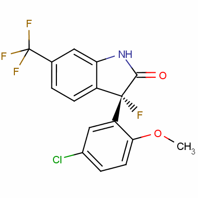 (3R)-3-(5-chloro-2-methoxyphenyl)-3-fluoro-6-(trifluoromethyl)-1h-indol-2-oneStructure,187523-35-9Structure (3R)-3-(5-chloro-2-methoxyphenyl)-3-fluoro-6-(trifluoromethyl)-1h-indol-2-one Structure,187523-35-9Structure