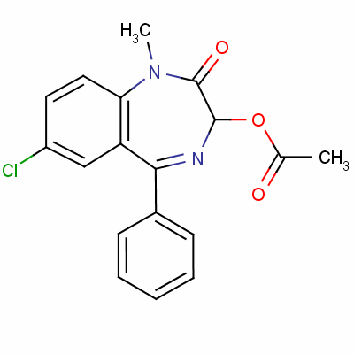 7-Chloro-1,3-dihydro-1-methyl-5-phenyl-2-oxo-2h-1,4-benzodiazepin-3-yl acetateStructure,18818-64-9Structure 7-Chloro-1,3-dihydro-1-methyl-5-phenyl-2-oxo-2h-1,4-benzodiazepin-3-yl acetate Structure,18818-64-9Structure