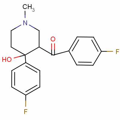 (4-氟苯基)[4-(4-氟苯基)-4-羥基-1-甲基-3-哌啶基]-甲酮結(jié)構(gòu)式_21221-18-1結(jié)構(gòu)式