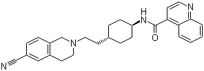 N-((1r,4r)-4-(2-(6-cyano-3,4-dihydroisoquinolin-2(1h)-yl)ethyl)cyclohexyl)quinoline-4-carboxamideStructure,215803-78-4Structure N-((1r,4r)-4-(2-(6-cyano-3,4-dihydroisoquinolin-2(1h)-yl)ethyl)cyclohexyl)quinoline-4-carboxamide Structure,215803-78-4Structure
