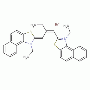1-Ethyl-2-(2-((1-ethylnaphtho(1,2-d)thiazol-2(1h)-ylidene)methyl)-1-buten-1-yl)naphtho(1,2-d)thiazolium bromideStructure,3028-94-2Structure 1-Ethyl-2-(2-((1-ethylnaphtho(1,2-d)thiazol-2(1h)-ylidene)methyl)-1-buten-1-yl)naphtho(1,2-d)thiazolium bromide Structure,3028-94-2Structure