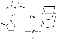(+)-1,2-二((2R,5R)-2,5-二甲基膦酰)乙烷(環(huán)辛二烯)四氟硼酸銠(I)結構式_305818-67-1結構式