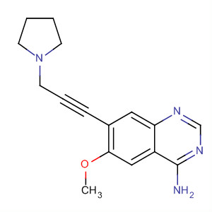 4-氨基-6-甲氧基-7-[(3-吡咯烷-1-基)-1-丙炔]喹唑啉結(jié)構(gòu)式_320366-37-8結(jié)構(gòu)式