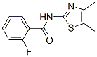 Benzamide,n-(4,5-dimethyl-2-thiazolyl)-2-fluoro-(9ci)Structure,327078-80-8Structure Benzamide,n-(4,5-dimethyl-2-thiazolyl)-2-fluoro-(9ci) Structure,327078-80-8Structure