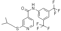 N-[3,5-雙(三氟甲基)苯基]-2-[(2-甲基丙基)硫代]-4-吡啶羧酰胺結(jié)構(gòu)式_339181-24-7結(jié)構(gòu)式