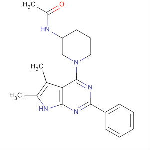 N-[1-(5,6-二甲基-2-苯基-7h-吡咯并[2,3-d]嘧啶-4-基)-3-哌啶基]乙酰胺結(jié)構(gòu)式_343631-98-1結(jié)構(gòu)式