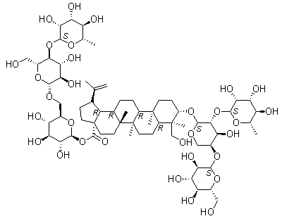 3-O-d-glucopyranosyl( 1→3)-l-rhamnopyranosyl(1→2)-l-arabinopyranosyl lupinic acid╟ 28-o-rhamnopyranosyl(1→4)glucopyranosyl(1→6)glucopyranosideStructure,366814-43-9Structure 3-O-d-glucopyranosyl( 1→3)-l-rhamnopyranosyl(1→2)-l-arabinopyranosyl lupinic acid╟ 28-o-rhamnopyranosyl(1→4)glucopyranosyl(1→6)glucopyranoside Structure,366814-43-9Structure