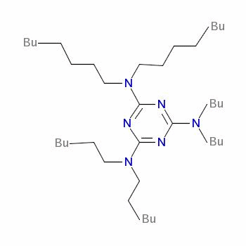 N,N-二丁基-N,N-二己基-N,N-二辛基-1,3,5-三嗪-2,4,6-三胺結(jié)構(gòu)式_38551-15-4結(jié)構(gòu)式