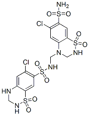 6-氯-4-({[(6-氯-1,1-二氧代-3,4-二氫-2H-1,2,4-苯并噻二嗪-7-基)磺酰基]氨基}甲基)-3,4-二氫-2H-1,2,4-苯并噻二嗪-7-磺酰胺1,1-二氧化物結構式_402824-96-8結構式