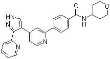 4-[4-[3-(吡啶-2-基)-1H-吡唑-4-基]吡啶-2-基]-N-(四氫吡喃-4-基)苯甲酰胺結(jié)構(gòu)式_452342-67-5結(jié)構(gòu)式