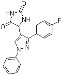 5-(3-(4-氟苯基)-1-苯基-1H-吡唑-4-基)咪唑啉-2,4-二酮結(jié)構(gòu)式_484049-04-9結(jié)構(gòu)式