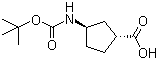 (1R,3r)-n-boc-3-氨基環(huán)戊烷羧酸結(jié)構(gòu)式_489446-85-7結(jié)構(gòu)式
