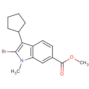 2-Bromo-3-cyclopentyl-1-methylindole-6-carboxylic acid methyl esterStructure,494799-35-8Structure 2-Bromo-3-cyclopentyl-1-methylindole-6-carboxylic acid methyl ester Structure,494799-35-8Structure