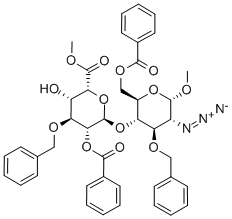 2-氮雜啶-4-O-[2-O-苯甲?；?6-甲基-3-O-(苯基甲基)-α-L-碘吡喃]-2-脫氧-3-O-(苯基甲基)-a-D-吡喃葡萄糖苷-6-苯甲酸甲酯結(jié)構(gòu)式_501089-97-0結(jié)構(gòu)式