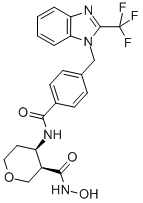 (3r,4r)-四氫-n-羥基-4-[[4-[[2-(三氟甲基)-1H-苯并咪唑-1-基]甲基]苯甲?；鵠氨基]-2H-吡喃-3-羧酰胺結(jié)構(gòu)式_503166-51-6結(jié)構(gòu)式