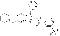 N-(1-(3-氟苯基)-5-(哌啶-1-甲基)-1H-苯并[d]咪唑-2-基)-3-(三氟甲基)苯甲酰胺結構式_509093-95-2結構式