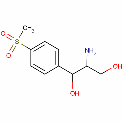 [S(r*,r*)]-2-氨基-1-[p-(甲基磺?；?苯基]丙烷-1,3-二醇結(jié)構(gòu)式_51591-89-0結(jié)構(gòu)式
