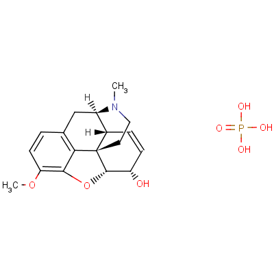 Morphinan-6-ol, 7,8-didehydro-4,5-epoxy-3-methoxy-17-methyl-, (5??,6??)-, phosphate (1:1) (salt)Structure,52-28-8Structure Morphinan-6-ol, 7,8-didehydro-4,5-epoxy-3-methoxy-17-methyl-, (5??,6??)-, phosphate (1:1) (salt) Structure,52-28-8Structure