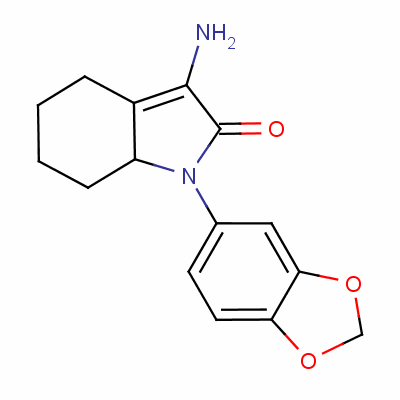 3-氨基-1-(1,3-苯并二氧雜環(huán)戊烯l-5-基)-1,4,5,6,7,7a-六氫-2H-吲哚-2-酮結構式_52480-74-7結構式