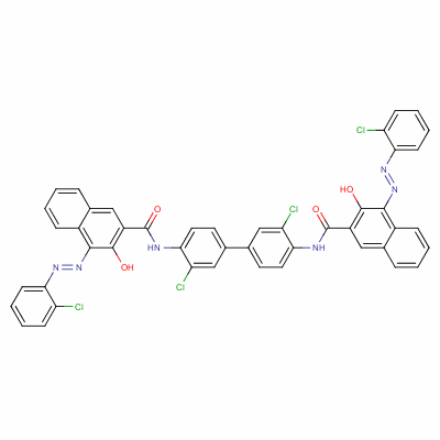 N,N-(3,3-二氯[1,1-聯(lián)苯]-4,4-二基)雙[4-[(2-氯苯基)氮雜]-3-羥基-2-萘羧酰胺結(jié)構(gòu)式_5280-74-0結(jié)構(gòu)式
